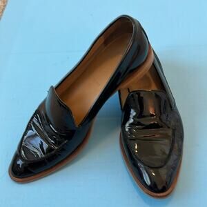 Women’s Everlane Black Patent leather loafers 8.5 Made in Italy Classic Elegant